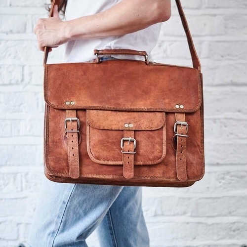 Leather briefcase laptop - briefcase,