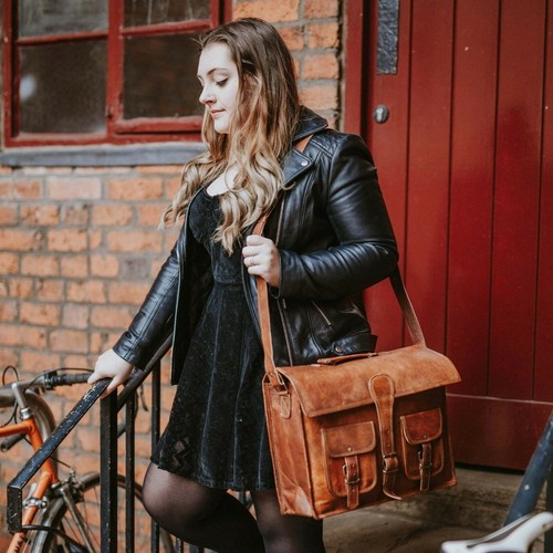 Leather briefcase laptop - leather,