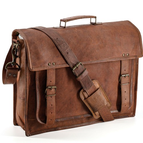 Leather briefcase handmade - briefcase,